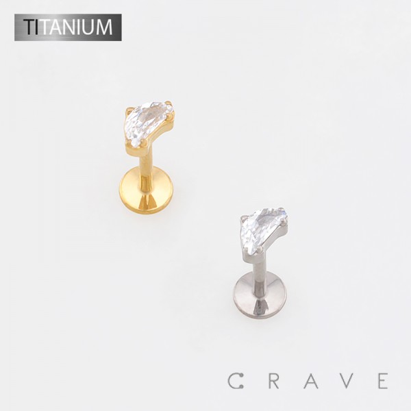 HALF MOON OR SEMICIRCULAR PRONG CZ THREADLESS PUSH IN ASTM F136 IMPLANT GRADE TITANIUM LABRET SET